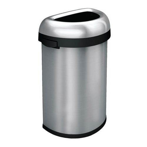 Kosz na śmieci półksiężyc Open 60 l – Simplehuman - Kosz na śmieci półksiężyc Open 60 l matowa stal nierdzewna