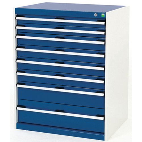 Szafki warsztatowe z szufladami Bott Cubio, 100 x 80 x 52,5-75 cm, 8 szuflad - Warsztatowa szafka z szufladami Bott Cubio, 100 x 80 x 52,5 cm, 8 szufl