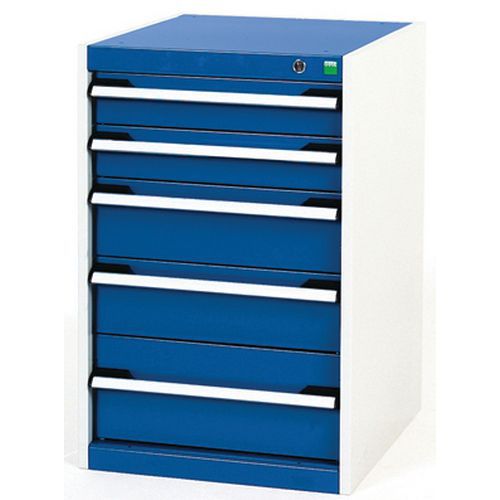 Warsztatowe szafki z szufladami Bott Cubio, 80 x 52,5 x 52,5-65 cm, 5 szuflad - Warsztatowa szafka z szufladami Bott Cubio, 80 x 52,5 x 65 cm, 5 szufl
