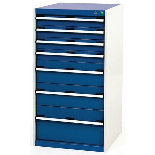 Warsztatowe szafki z szufladami Bott Cubio, 120 x 65 x 52,5-75 cm, 7 szuflad - Warsztatowa szafka z szufladami Bott Cubio, 120 x 65 x 65 cm, 7 szuflad