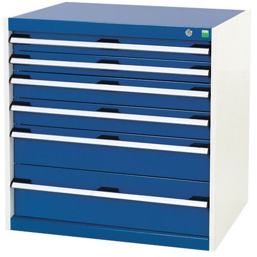 Szafki warsztatowe z szufladami Bott Cubio, 80 x 80 x 52,5-75 cm, 6 szuflad - Warsztatowa szafka z szufladami Bott Cubio, 80 x 80 x 65 cm, 6 szuflad, 