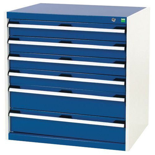 Szafki warsztatowe z szufladami Bott Cubio, 80 x 80 x 52,5-75 cm, 6 szuflad - Warsztatowa szafka z szufladami Bott Cubio, 80 x 80 x 65 cm, 6 szuflad, 