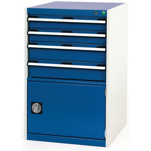 Warsztatowe szafki z szufladami Bott Cubio, 100 x 65 x 52,5-75 cm, 4 szuflady, 1 szafka - Warsztatowa szafka z szufladami Bott Cubio, 100 x 65 x 75 cm