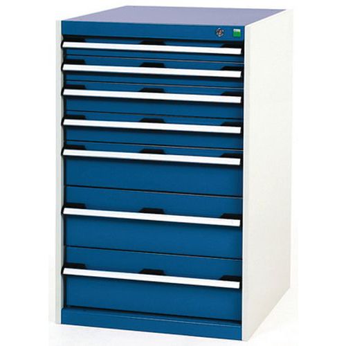 Warsztatowe szafki z szufladami Bott Cubio, 100 x 65 x 52,5-75 cm, 7 szuflad - Warsztatowa szafka z szufladami Bott Cubio, 100 x 65 x 75 cm, 7 szuflad