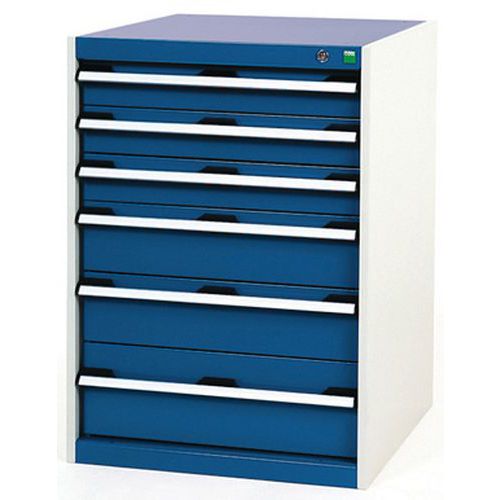 Szafki warsztatowe z szufladami Bott Cubio, 90 x 65 x 52,5-75 cm, 6 szuflad - Szafka warsztatowa z szufladami Bott Cubio, 90 x 65 x 75 cm, 6 szuflad, 