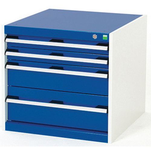 Szafki warsztatowe z szufladami Bott Cubio, 60 x 65 x 52,5-75 cm, 4 szuflady - Warsztatowa szafka z szufladami Bott Cubio, 60 x 65 x 75 cm, 4 szuflady