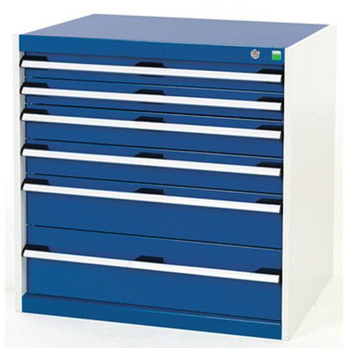 Szafki warsztatowe z szufladami Bott Cubio, 80 x 80 x 52,5-75 cm, 6 szuflad - Warsztatowa szafka z szufladami Bott Cubio, 80 x 80 x 75 cm, 6 szuflad, 
