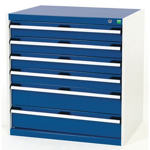 Szafki warsztatowe z szufladami Bott Cubio, 80 x 80 x 52,5-75 cm, 6 szuflad - Warsztatowa szafka z szufladami Bott Cubio, 80 x 80 x 75 cm, 6 szuflad, 