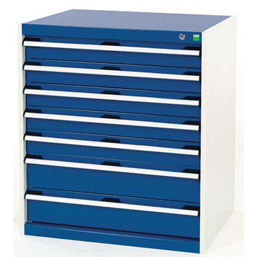 Szafki warsztatowe z szufladami Bott Cubio, 90 x 80 x 52,5-75 cm, 7 szuflad - Warsztatowa szafka z szufladami Bott Cubio, 90 x 80 x 75 cm, 7 szuflad, 