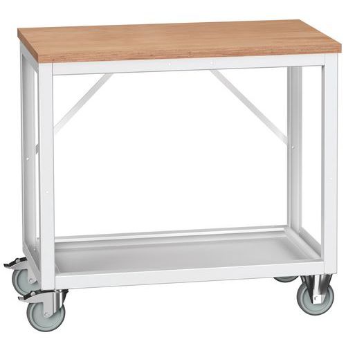 Mobilne stoły warsztatowe Bott Verso Frame, linoleum/sklejka - Mobilny stół warsztatowy Bott Verso Frame, 93 x 100 x 60 cm, multipleks, szaro-szary