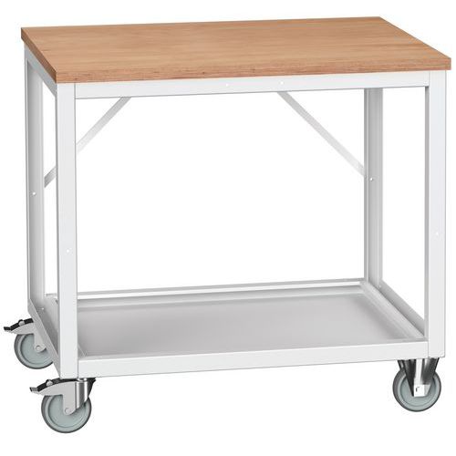Mobilne stoły warsztatowe Bott Verso Frame, linoleum/sklejka - Mobilny stół warsztatowy Bott Verso Frame, 93 x 100 x 80 cm, multipleks, szaro-szary