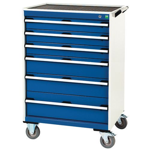 Komoda mobilna Bott Cubio, 109 x 80 x 65 cm, 6 szuflad, multipleks/linoleum/mat - Komoda mobilna Bott Cubio, 108,5 x 80 x 65 cm, 6 szuflad, mat, szaro