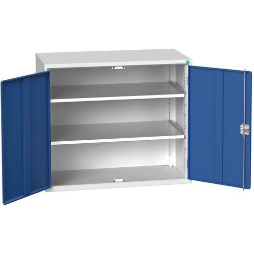 Szafki warsztatowe z półką Bott Verso, wysokość 90 cm - Szafka warsztatowa z półkami Bott Verso, 90 x 105 x 55 cm, 2 półki, szaro-niebieska
