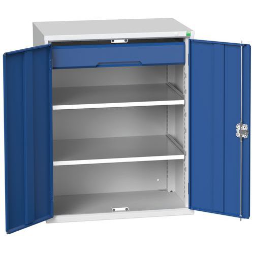 Szafki warsztatowe Bott Verso z szufladami, wysokość 100 cm - Szafka warsztatowa z szufladami Bott Verso, 100 x 80 x 55 cm, 2 półki, 1 szuflada, szaro