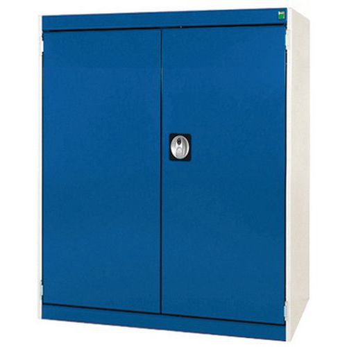 Szafy warsztatowe Bott Cubio, drzwi perforowane, wysokość 100 cm - Szafka warsztatowa Bott Cubio, 100 x 80 x 52,5 cm, drzwi perforowane, szaro-niebies