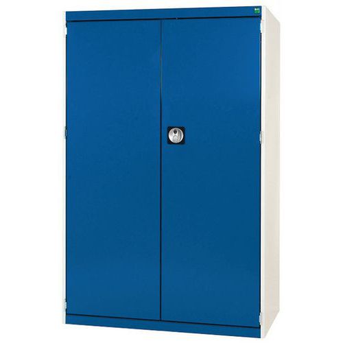 Szafy warsztatowe Bott Cubio, drzwi perforowane, wysokość 160 cm - Szafka warsztatowa Bott Cubio, 160 x 105 x 52,5 cm, drzwi perforowane, szaro-niebie
