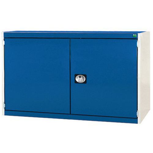 Szafy warsztatowe Bott Cubio 160, drzwi perforowane, wysokość 80 cm - Szafka warsztatowa Bott Cubio 160, 80 x 130 x 52,5 cm, drzwi perforowane, szaro-