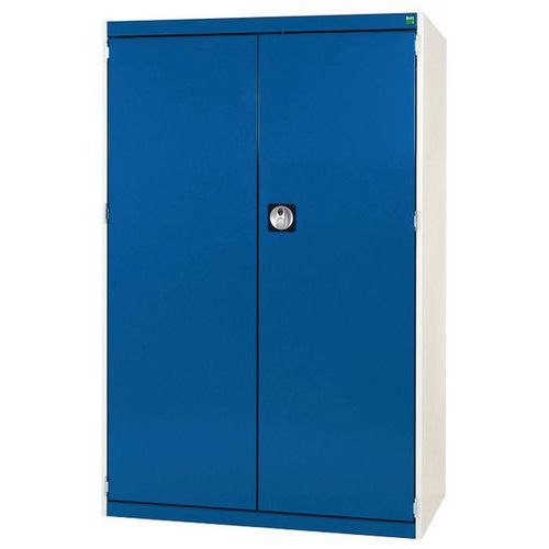 Szafy warsztatowe Bott Cubio, drzwi perforowane, wysokość 160 cm - Szafka warsztatowa Bott Cubio, 160 x 105 x 65 cm, drzwi perforowane, szaro-niebiesk