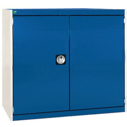 Szafy warsztatowe Bott Cubio, drzwi perforowane, wysokość 90 cm - Szafka warsztatowa Bott Cubio, 90 x 105 x 65 cm, drzwi perforowane, szaro-niebieski