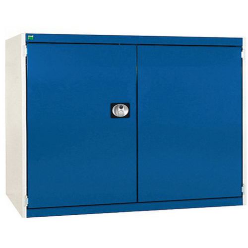 Szafy warsztatowe Bott Cubio 160, drzwi perforowane, wysokość 100 cm - Szafka warsztatowa Bott Cubio 160, 100 x 130 x 65 cm, drzwi perforowane, szaro-