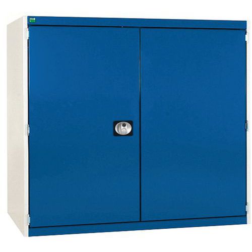 Szafy warsztatowe Bott Cubio 160, drzwi perforowane, wysokość 120 cm - Szafka warsztatowa Bott Cubio 160, 120 x 130 x 65 cm, drzwi perforowane, szaro-