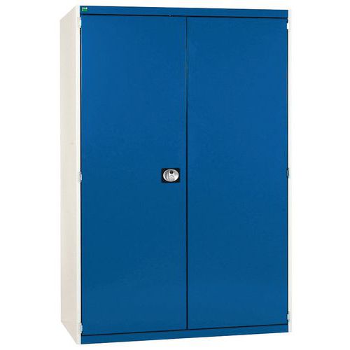 Szafy warsztatowe Bott Cubio 160, drzwi perforowane, wysokość 200 cm - Szafka warsztatowa Bott Cubio 160, 200 x 130 x 65 cm, drzwi perforowane, szaro-