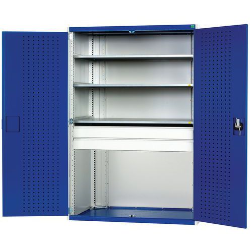 Szafki warsztatowe z szufladami Bott Cubio 160, wysokość 200 cm - Szafka warsztatowa z szufladami Bott Cubio 160, 200 x 105 x 65 cm, 3 półki, 2 szufla