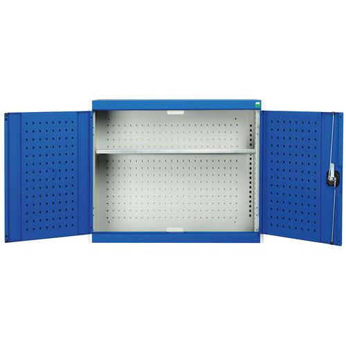Szafki wiszące Bott Cubio z panelami perforowanymi, 1 półka - Szafka wisząca Bott Cubio z panelami perforowanymi, 1 półka, 100 x 105 x 32,5 cm, szaro-