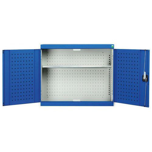 Szafki wiszące Bott Cubio z panelami perforowanymi, 1 półka - Szafki wiszące Bott Cubio z panelami perforowanymi, 1 półka, 70 x 52,5 x 32,5 cm, szaro-