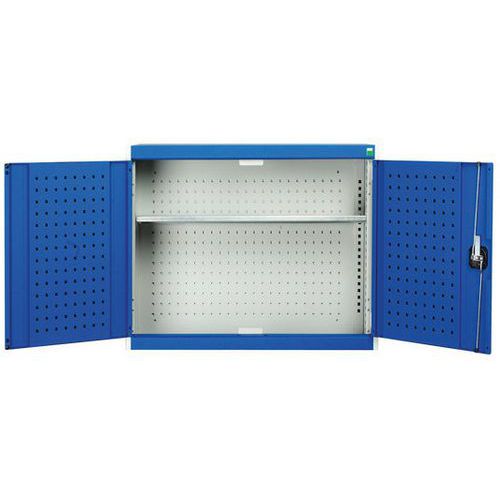 Szafki wiszące Bott Cubio z panelami perforowanymi, 1 półka - Szafki wiszące Bott Cubio z panelami perforowanymi, 1 półka, 70 x 65 x 32,5 cm, szaro-ni