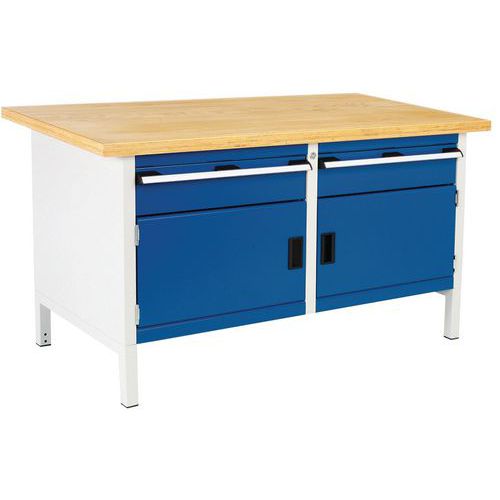 Stół warsztatowy Bott Cubio Storage, 84 x 150 x 75 cm, 2 szafki, 2 szuflady, linoleum/sklejka - Stół warsztatowy Bott Cubio Storage, 84 x 150 x 75 cm,