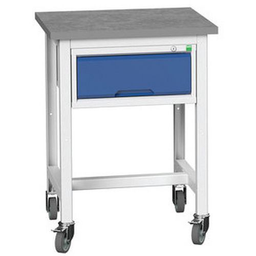 Przenośne stoły warsztatowe Bott Verso Storage z szufladą, szer. 70 cm, multipleks/linoleum - Mobilny stół warsztatowy Bott Verso Storage, 93 x 70 x 6