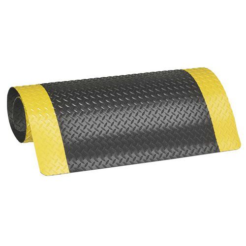 Maty przemysłowe przeciwzmęczeniowe z powierzchnią diamentową, 91 cm - Mata przemysłowa przeciwzmęczeniowa z powłoką diamentową, czarna/żółta, 91 x 30