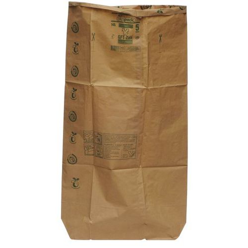 Worki papierowe na odpady organiczne, 50 szt - Worek papierowy na odpady organiczne, 140 l, 50 szt