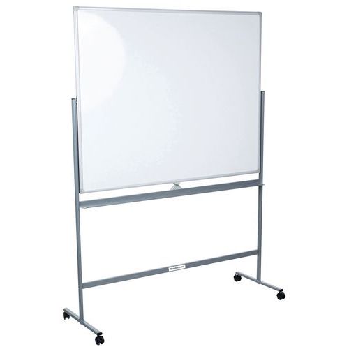 Mobilna biała tablica magnetyczna M1, dwustronna - Mobilna biała tablica magnetyczna M1, dwustronna, 120 x 150 cm