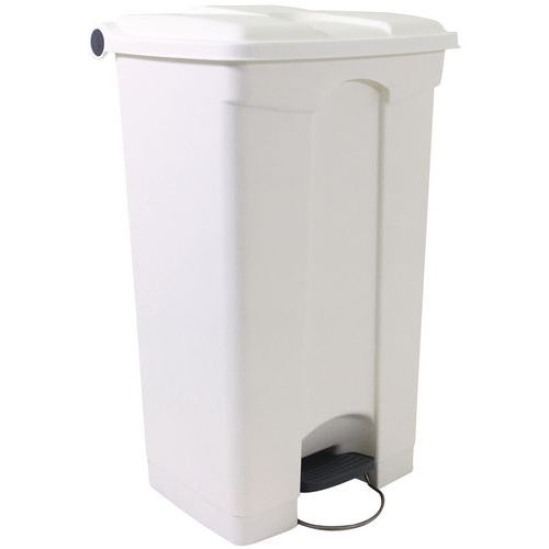 Plastikowe kosze na śmieci Manutan Expert, pojemność 90 l - Plastikowy kosz na śmieci Manutan Expert, pojemność 90 l, biały