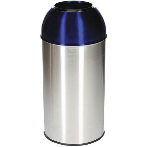 Metalowe kosze Manutan Expert Dome na odpady segregowane EKO, pojemność 40 l - Metalowy kosz Manutan Expert Dome na odpady segregowane, pojemność 40 l