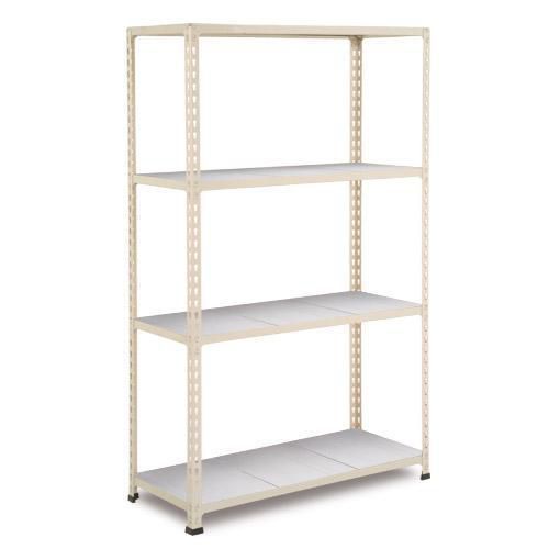 Metalowe regały bezśrubowe Rapid 2 - Regał metalowy Rapid 2, 160 × 152,5 × 61 cm, 110 kg/półkę, 4 panele stalowe, ocynk