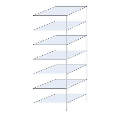 Metalowe regały bezśrubowe Ogmios - Regał metalowy Ogmios, dostawny, 300 x 100 x 80 cm, 2300 kg, 7 półek, ocynkowany