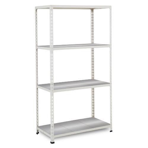 Metalowe regały bezśrubowe Rapid 2 - Regał metalowy Rapid 2, 160 × 122 × 36,5 cm, 100 kg/półkę, 4 panele stalowe, ocynk