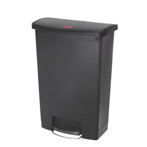 Plastikowe kosze na śmieci Rubbermaid Front Step, pojemność 90 l - Plastikowy kosz na śmieci Rubbermaid Front Step, pojemność 90 l, czarny