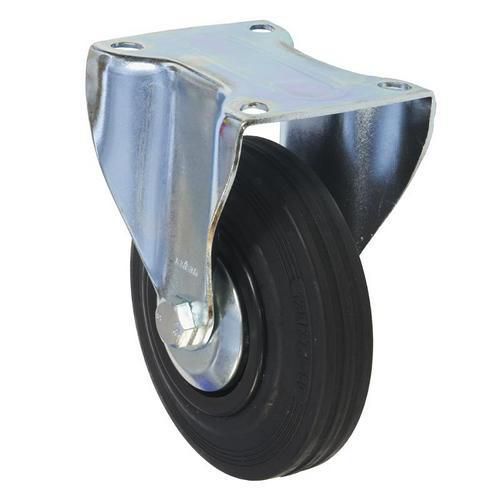 Gumowe koła transportowe z kołnierzem, średnica 100 - 125 mm, łożyska ślizgowe - Gumowe kółko transportowe z kołnierzem, średnica 125 mm, łożysko śliz