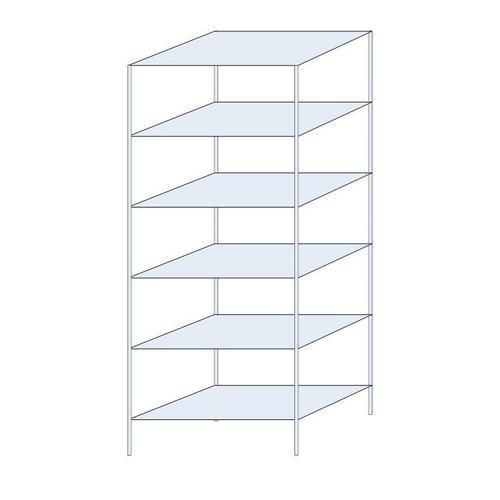 Metalowe regały bezśrubowe Tauret - Regał metalowy Tauret, podstawowy 250 x 100 x 60 cm, 1200 kg, 6 półek, ocynkowany