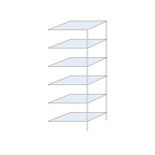 Metalowe regały bezśrubowe Perun - Regał metalowy Perun, dostawny 250 x 90 x 60 cm, 900 kg, 6 półek, ocynkowany