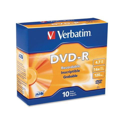 Verbatim DVD+-R/+-RW 4,7 GB 4-16x, AZO, 5 – 10 szt. - Verbatim DVD-R 4,7 GB 16x, AZO, slim box, 10 szt.