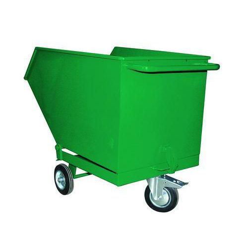 Mobilne kontenery wywrotki, pojemność 400 l - Mobilny kontener wywrotka, pojemność 400 l, zielony