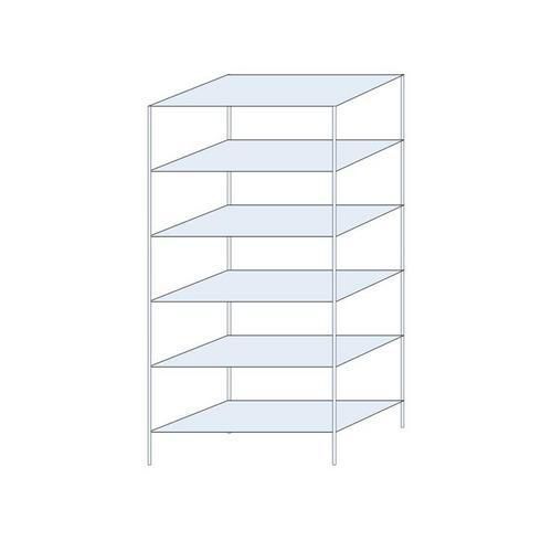 Metalowe regały bezśrubowe Perun - Regał metalowy Perun, podstawowy, 250 x 120 x 60 cm, 1230 kg, 6 półek, ocynkowany