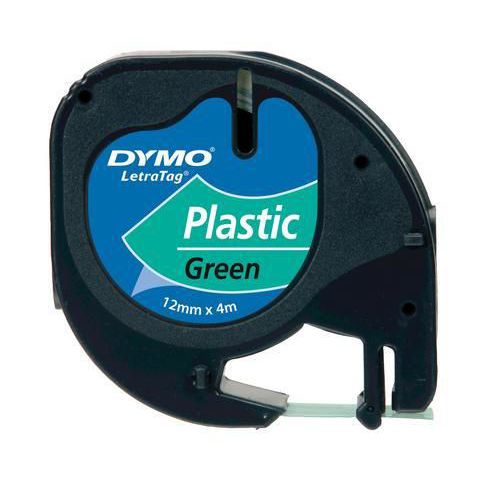 Taśmy z tworzywa sztucznego, do etykieciarek Dymo LetraTag - Taśma plastikowa do etykieciarek Dymo LetraTag, zielona