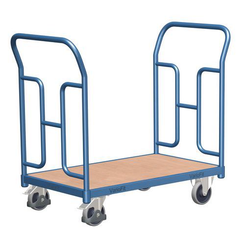 Wózki platformowe z dwoma wzmocnionymi uchwytami do 250 kg - Wózek platformowy z dwoma wzmocnionymi uchwytami, do 250 kg, 92,7 x 119 x 60 cm, niebiesk