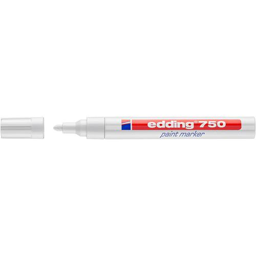 Przemysłowe markery lakierowe Edding 750, opakowanie 10 szt. - Przemysłowy marker lakierowy Edding 750, opakowanie 10 szt., biały